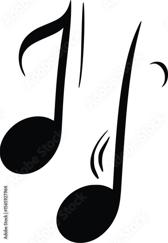 Dynamic eighth notes vector illustration: playful music design