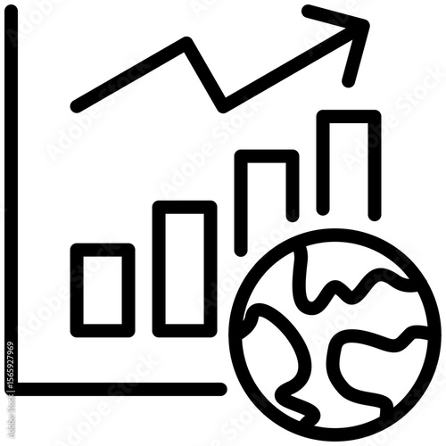 Market growth icon for gross domestic product (GDP), business, website, application, printing, document, poster design, etc