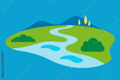 A Simple Graphic Depiction Of Basic Estuaries For A Clean And Minimalist Water Icon