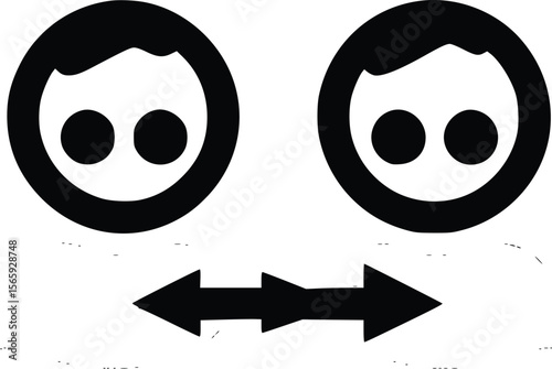 Abstract vector illustration:  dual circular connectors, data transfer.
