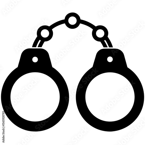 handcuffs icon silhouette vector illustration