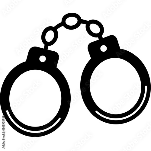 handcuffs icon silhouette vector illustration