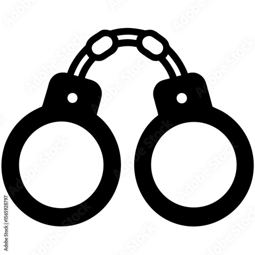 handcuffs icon silhouette vector illustration