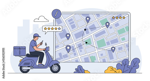 Navigating Urban Delivery Routes with a Scooter Driver Using Mobile Navigation Technology
