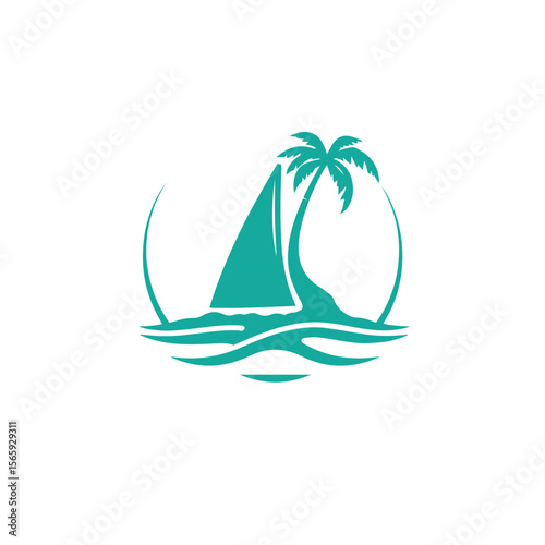 Beach logo concept design vector illustration.