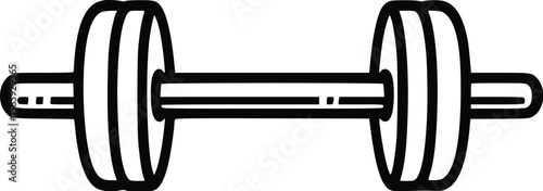 Simple vector barbell illustration: gym fitness icon design