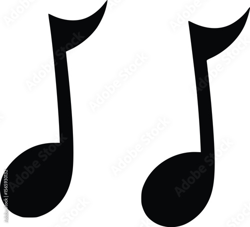 Simple vector musical notes: elegant, minimal, black design.
