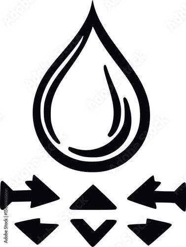 Abstract vector droplet design:  filtration system concept illustration