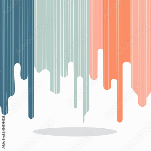 A soft abstract vector with vertical drips in peach, navy, and sage. Smooth and modern with stretched lines and flowing forms—great for design, decor, and visual branding.