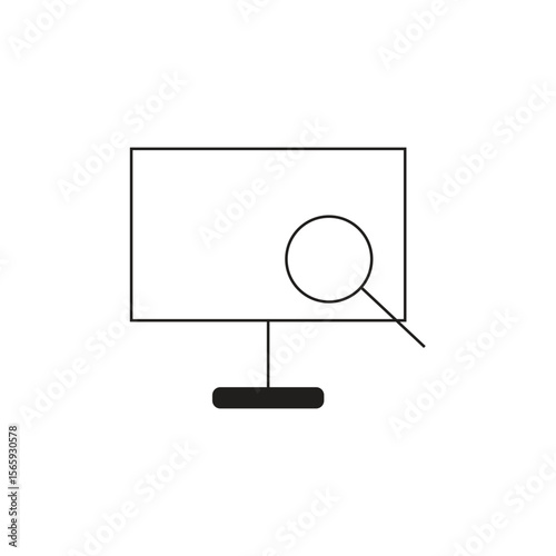 Vector illustration of a search icon in the form of a magnifying glass symbol that symbolizes the process of searching or finding something.
