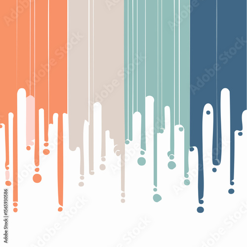 A soft abstract vector with vertical drips in peach, navy, and sage. Smooth and modern with stretched lines and flowing forms—great for design, decor, and visual branding.