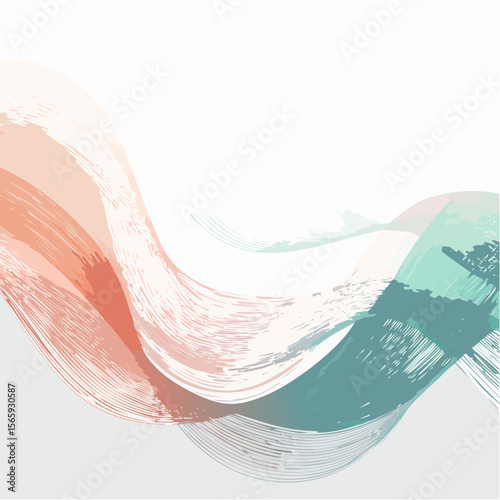 A vibrant abstract vector with mint, coral, and plum waves and circular bursts. Fluid shapes, crisp edges, and bold rhythm make this great for bold designs and backgrounds.