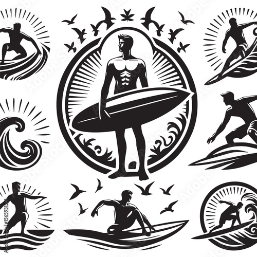 silhouette of a person surfing