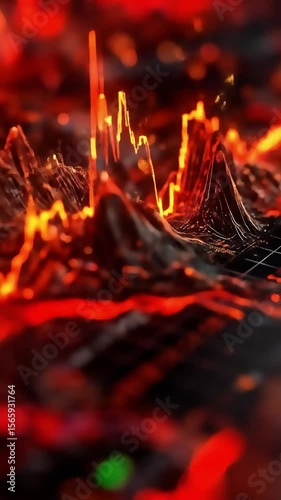Burning stock chart illustrates market volatility and potential financial crash