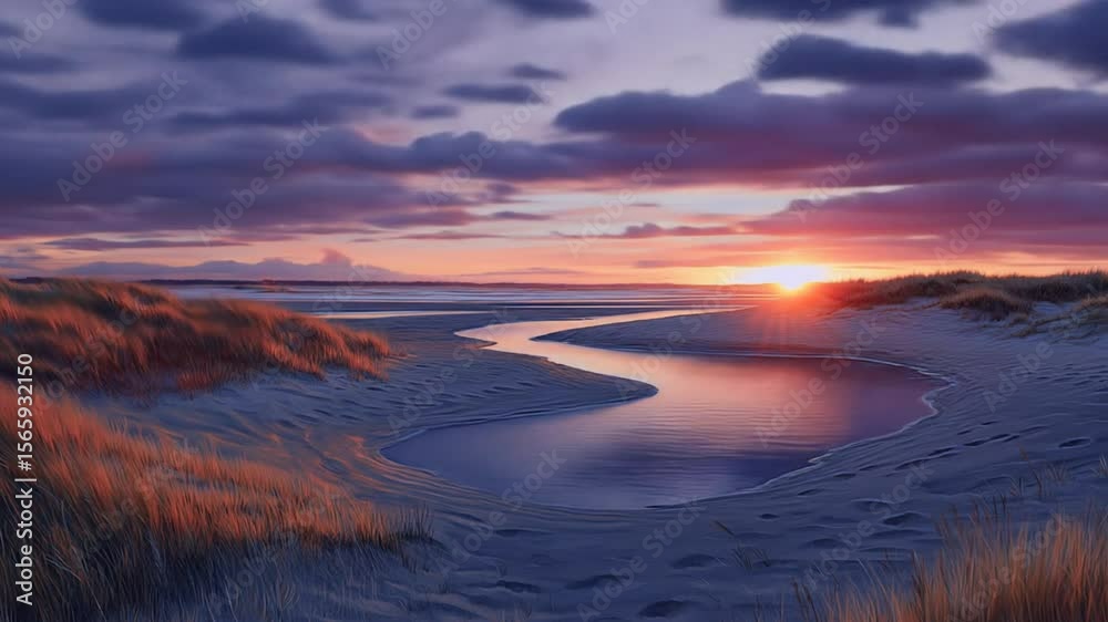 Sunset Serenity River Reflects Dusks Painted Sky Sunset Serenity River Reflects Dusks Painted Sky