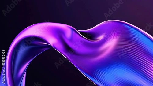 Flowing purple silk waves with gradient texture