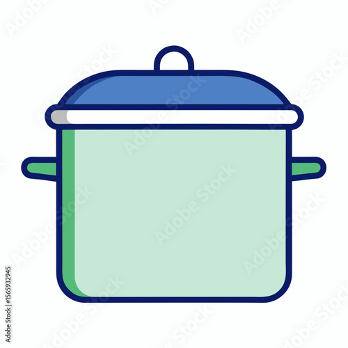 Title: Simple Line Art Cooking Pot with Lid