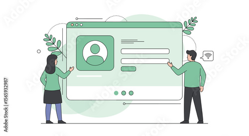 User Interface Design for Online Forms and Profile Management Applications Featuring Account Creation and Data Input Elements
