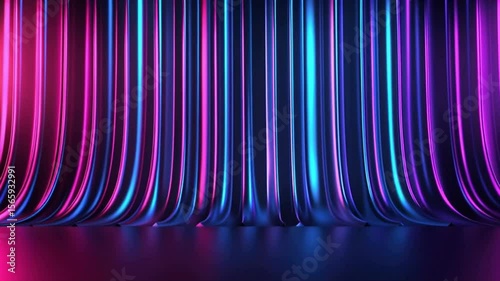 Vibrant silk curtains with dynamic lighting effects