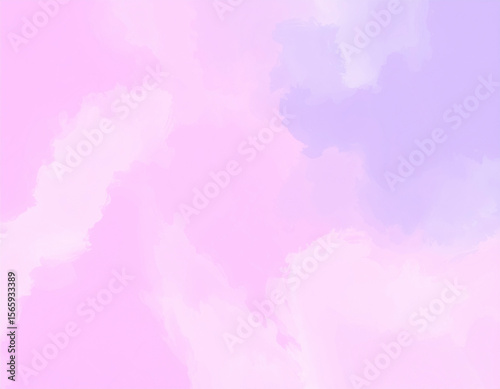 ウォーターカラー水彩画風のピンクと紫の滲んだ背景　淡い色と紙に広がる絵の具・インクの滲み　やさしい背景壁紙テクスチャー