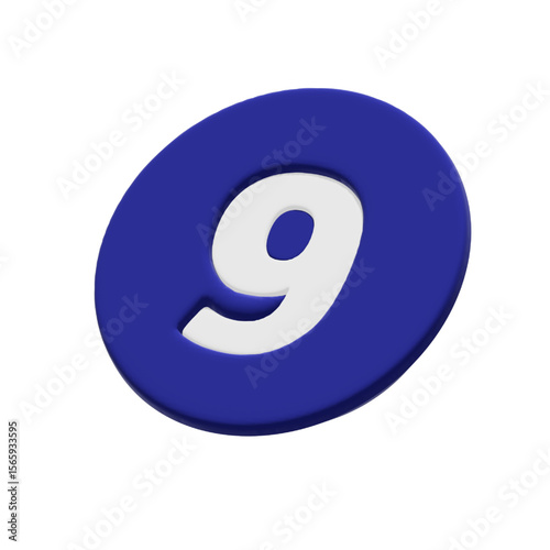 The vector displays a 3D representation of the number nine symbols (9)