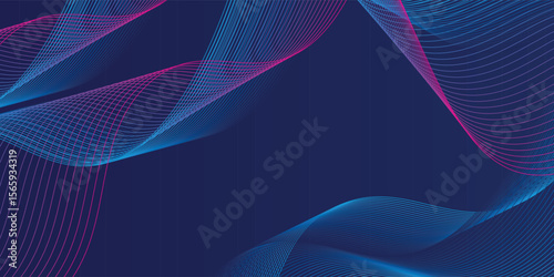 banner background blue gradations with wave lines colorful pink and blue gradations. abstract pattern design  illustration vector eps10