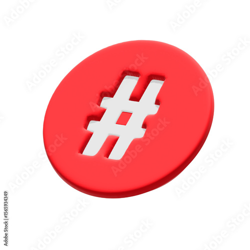 The vector displays a 3D representation of the hash symbol (#)