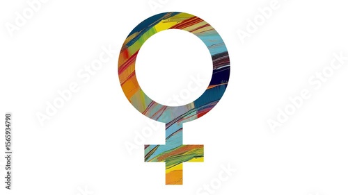Symbol of man or masculinity with an abstract oil painting design that changes.