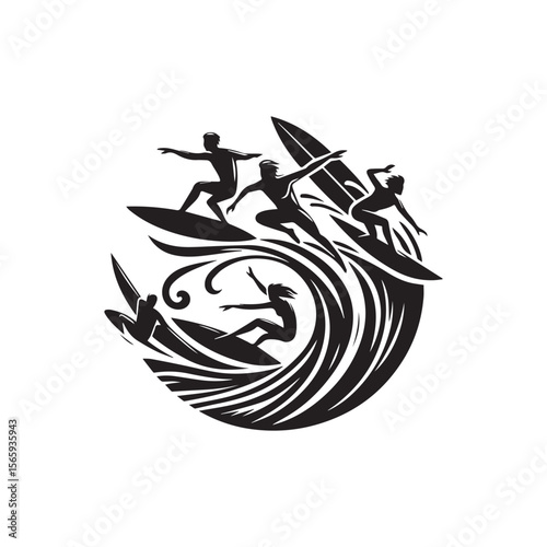 Photography silhouette of a person surfing