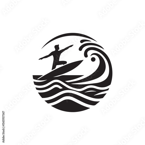 Photography silhouette of a person surfing