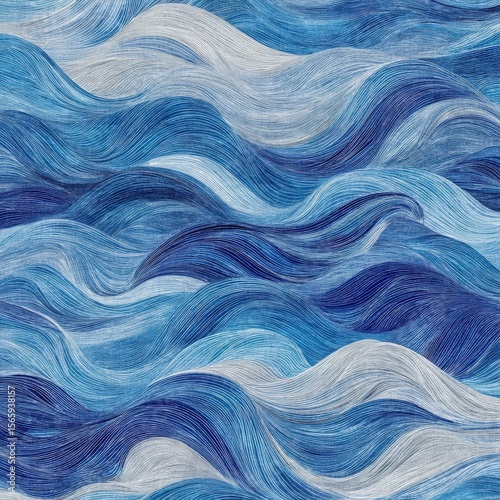 Ocean Wave Repeat Print