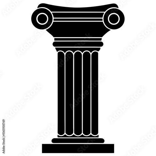 Silhouette of classic Roman column topper ornament