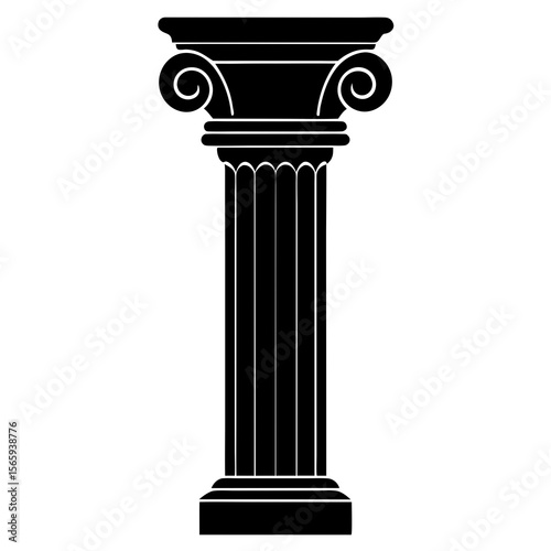Silhouette of classic Roman column topper ornament