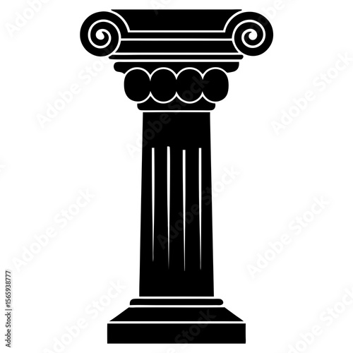 Silhouette of classic Roman column topper ornament