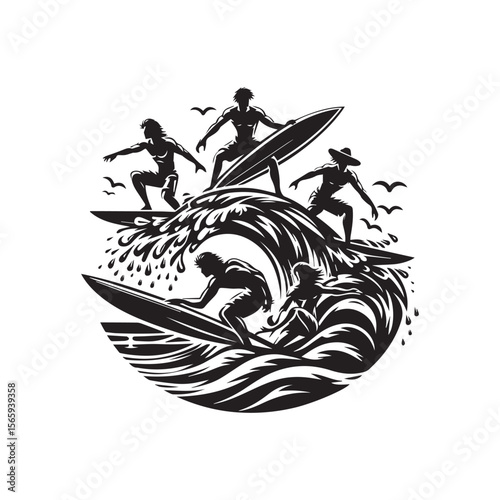 silhouette of a person surfing