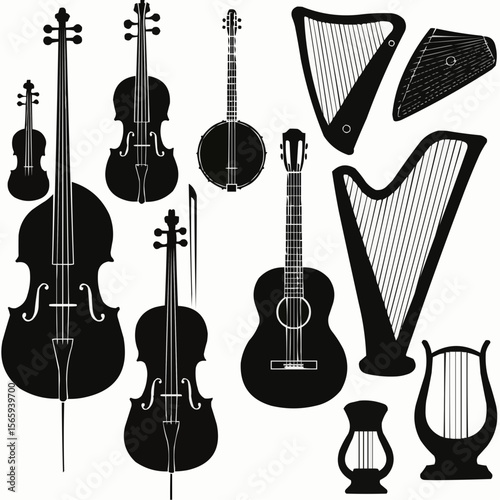 vector set of musical instruments