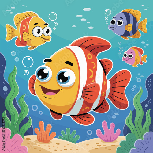 vector illustration of an underwater world