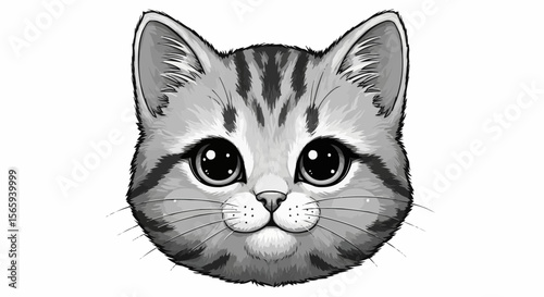 vector illustration of a cat face