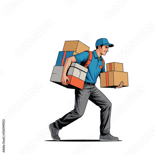 delivery man with boxes