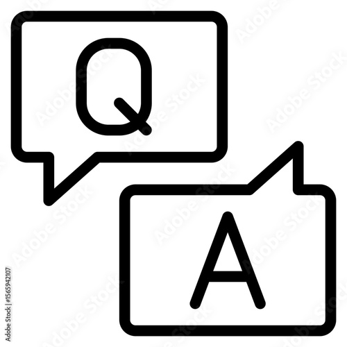 Q And A Icon, Line style icon vector illustration, Suitable for website, mobile app, print, presentation, infographic and any other project.