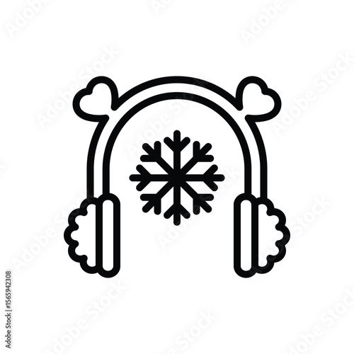 Black line icon for earmuffs