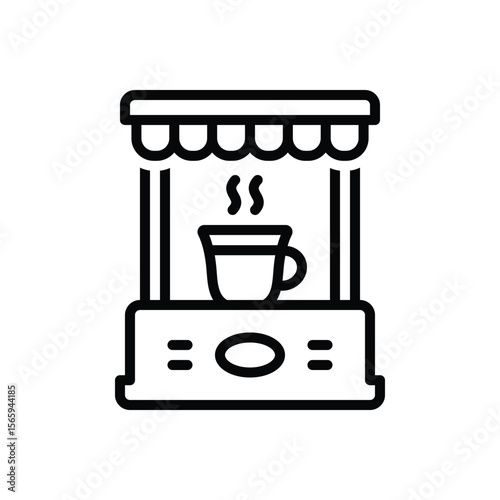 Black line icon for tea shop