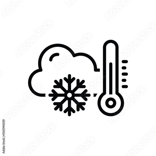 Black line icon for weather