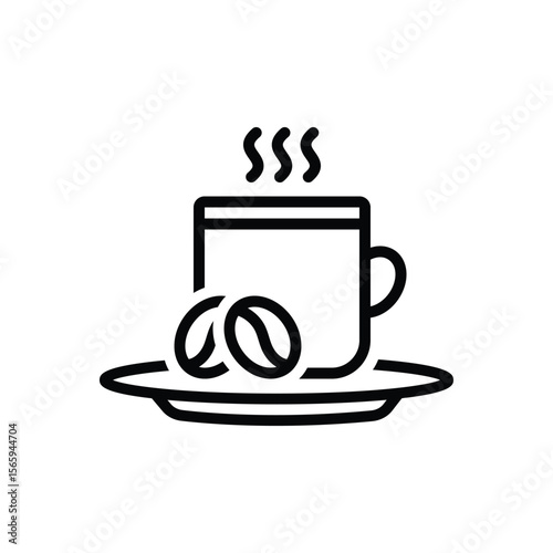 Black line icon for coffee