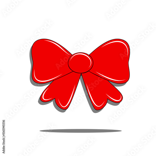 A vibrant red Christmas bow, perfect for adorning gifts, wreaths, and festive decorations. Adds a touch of elegance and celebration to any design.