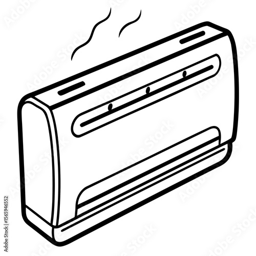 Cooling Unit Line Art Vector