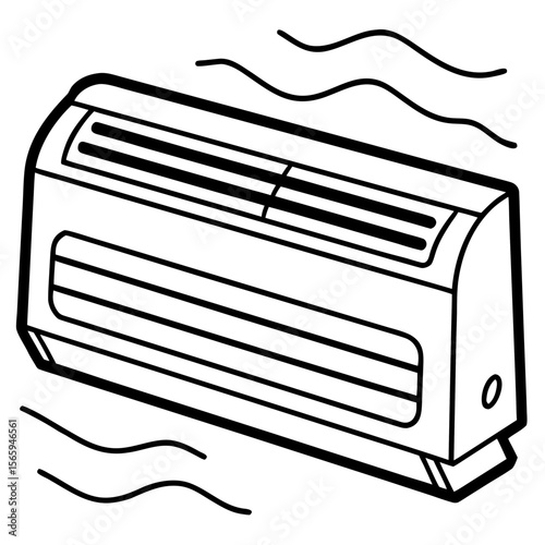 Cooling Unit Line Art Vector