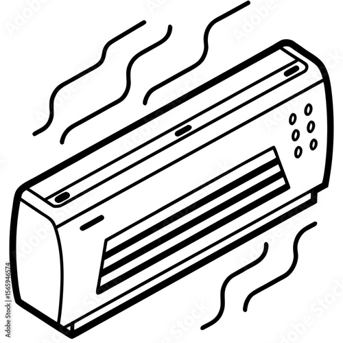 Cooling Unit Line Art Vector