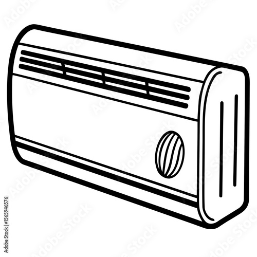 Cooling Unit Line Art Vector