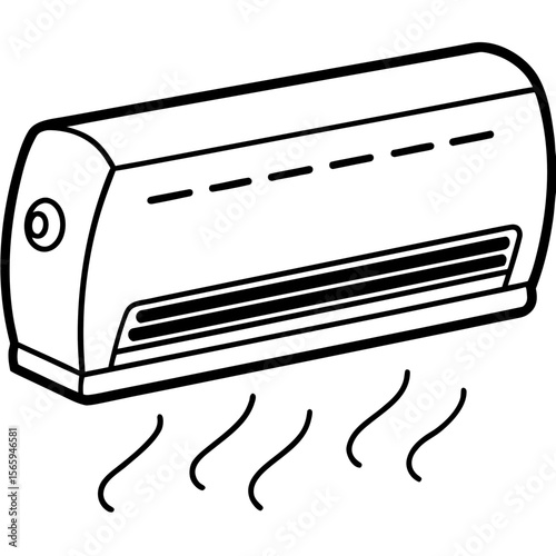 Cooling Unit Line Art Vector